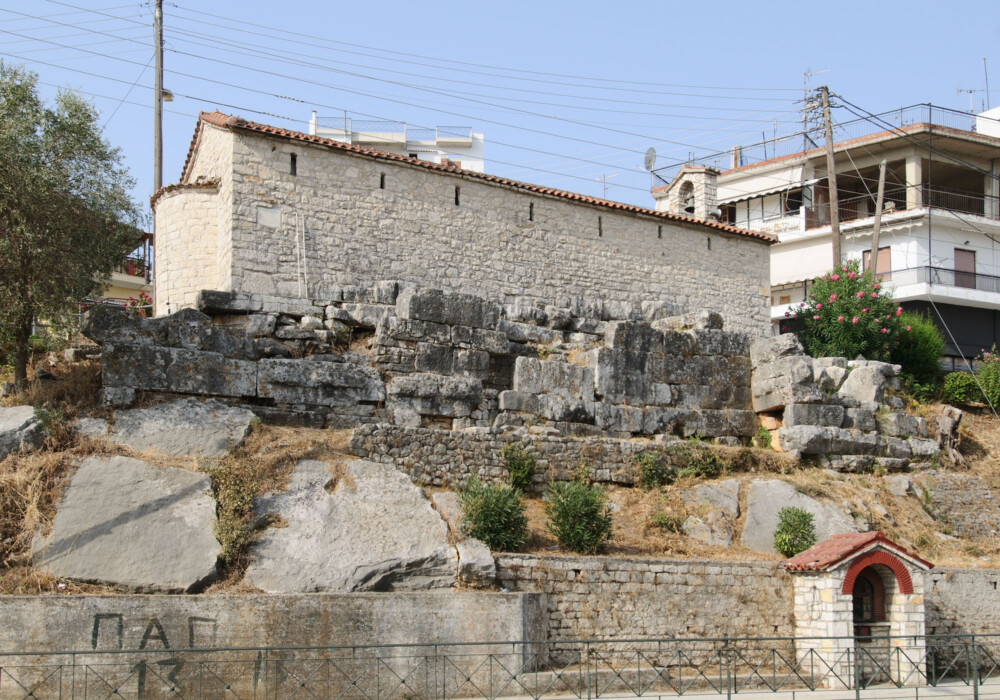 Τμήμα της επιβλητικής οχύρωσης στα θεμέλια του ναϊσκου του Αγίου Μάρκου (θέση 1α)